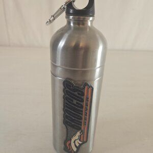 Denver Broncos Stainless Steel Water Bottle with Carabiner Raised Logo